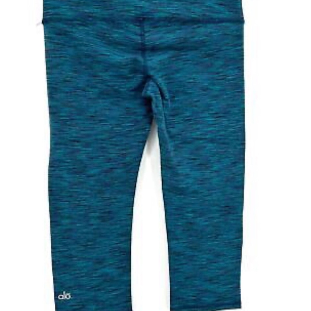 ALO YOGA TEAL GREEN SPACE DYE CROPPED SIZE S